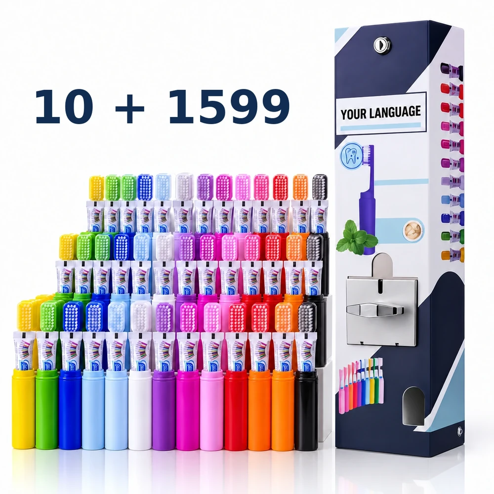 10 vending machines + 1,599 dental kits