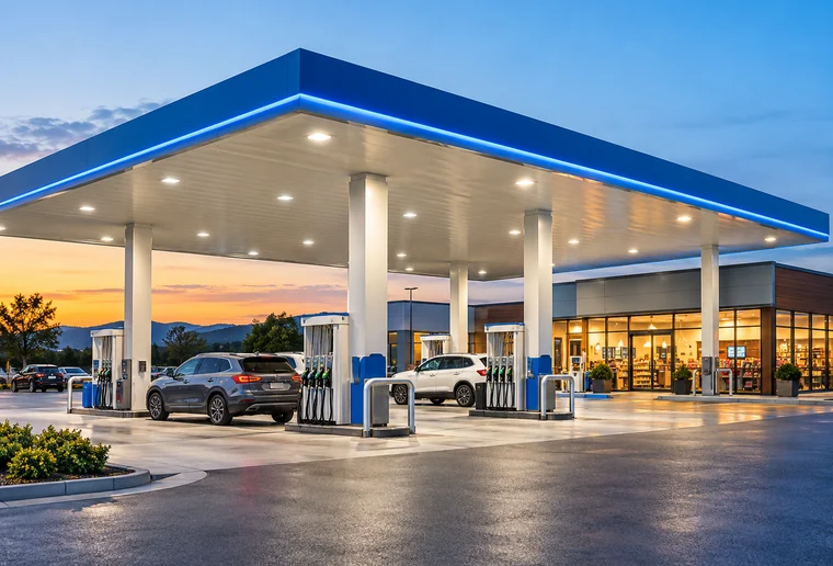 Petrol stations and service areas